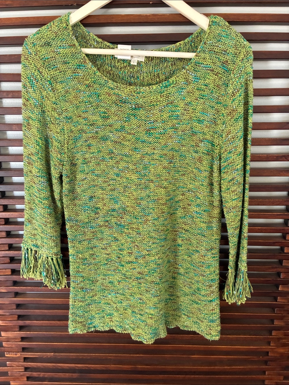 🎉NEW LISTING!🎉Coldwater Creek Marled Fringe-Sleeve Women's Sweater